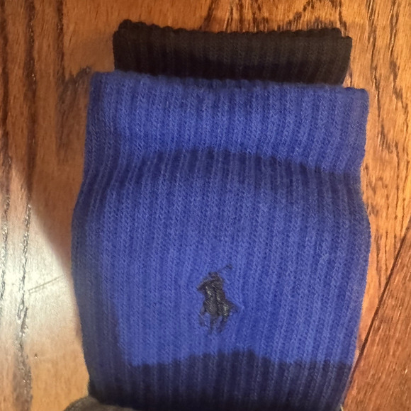NWT Polo Ralph Lauren 6 Pairs Mens Socks Cushioned Grey Blue Black Pony Logo New - Picture 7 of 10